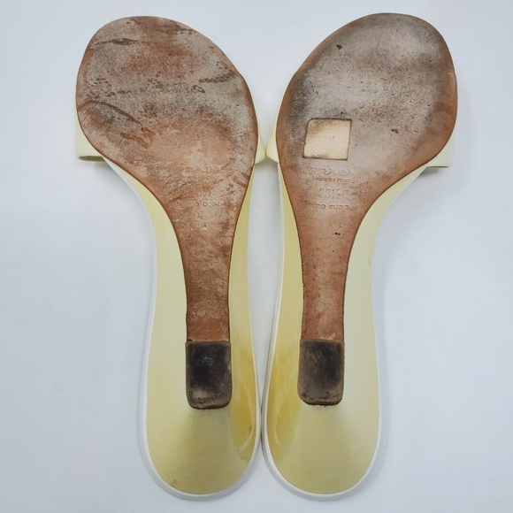 Vintage AUTHENTIC Prada Womens White Wedge Heels - Picture 7 of 7